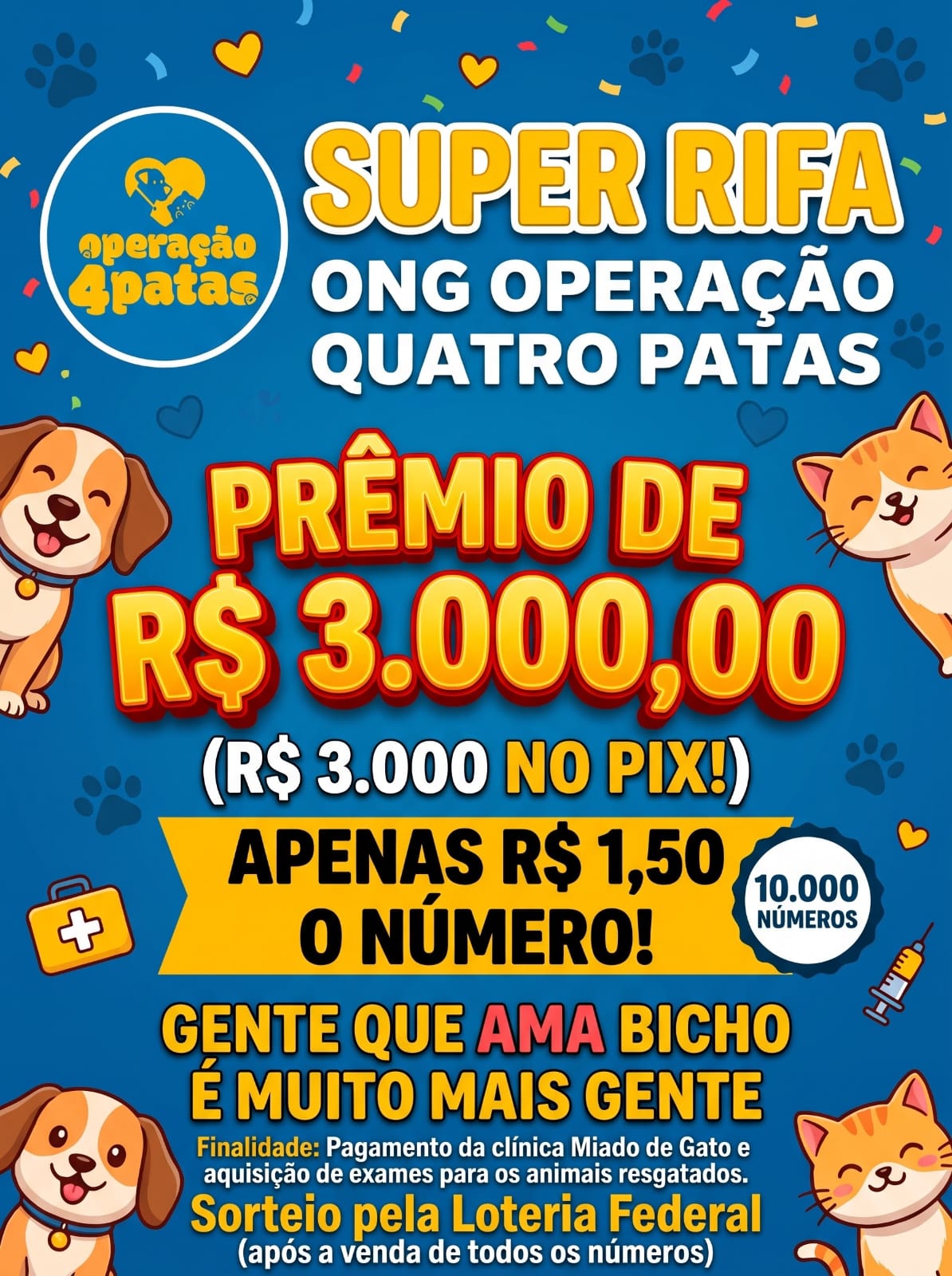 Super Rifa ONG Operação 4 Patas